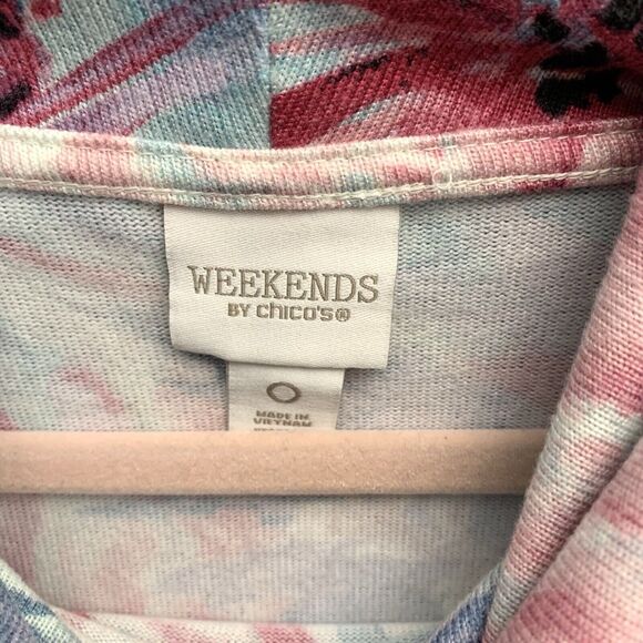 Chico's Floral Mock Neck Long Sleeve Top Size 0 (Small) - Picture 3 of 5